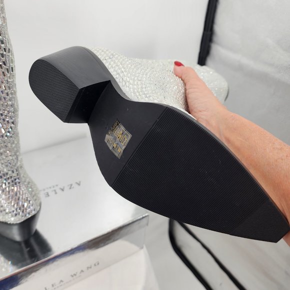 AZALEA WANG Driven Silver Sequin Mirror Tall Western Cowboy Boots 6-10 NWT - Picture 17 of 17